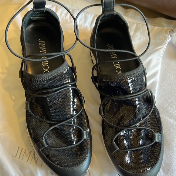 Jimmy Choo walking shoes black shiny - Picture 1 of 5